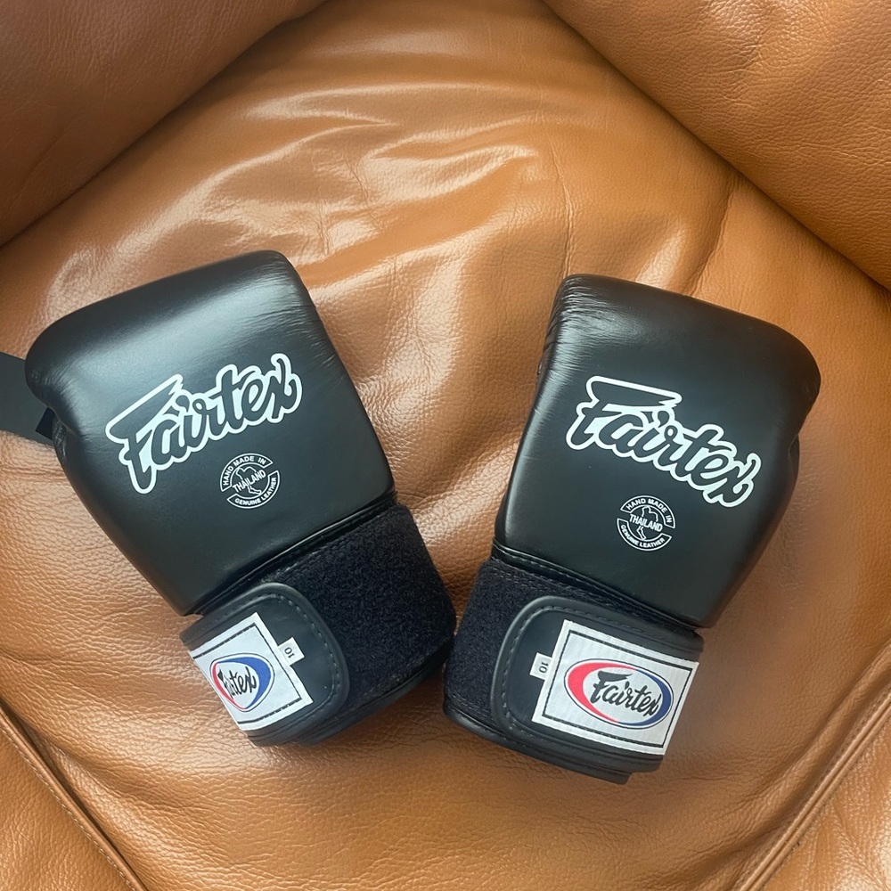 Fairtex Black Boxing Muay Thai Gloves 10 oz Brand New Never Used